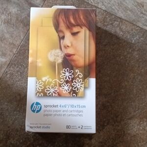 HP Sprocket 4x6/10x15 cm photos paper and cartridges 80 sheets NEW. (Read)